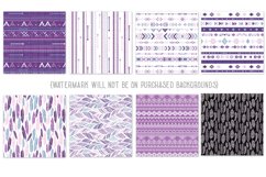 Amethyst Hues 12&quot;x12&quot; Boho Pattern Paper Backgrounds Product Image 3