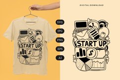 Start Up Doodle T-shirt | SVG Product Image 1