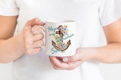 Hope Is An Anchor Sublimation Design | Anchor With Flowers Product Image 2