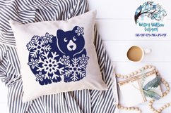 Winter Bear SVG | Animal with Snowflakes Mandala Cut File Product Image 2