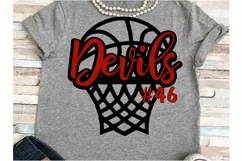Basketball svg SVG DXF JPEG Silhouette Cameo Cricut Devils Product Image 1