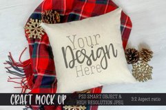 Square pillow winter MOCKUP| PSD & JPEG Product Image 1