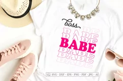 Boss Babe - Girl Woman Stacked Mirrored SVG DXF EPS Product Image 1