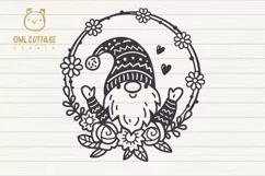 Valentine Gnome svg , Gnome with floral decor Svg, Valentine Product Image 2