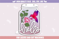 Hummingbird Welcome Mason Jar Sign, Colibri Bird Summer Sign Product Image 1