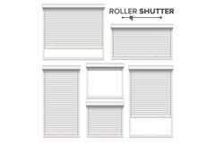 White Roller Shutters Vector. Window, Door, Garage Product Image 1