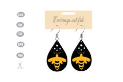 Bee Earrings SVG Product Image 1