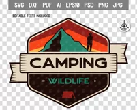 Camping Wildlife Badge / Vintage Travel Logo Patch SVG PNG Product Image 5