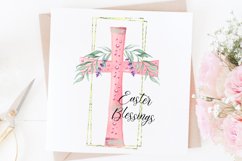 Pink Easter Cross with Palms and Lavender Design Product Image 3