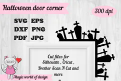 Grave, cemetery SVG, Halloween Door Corner SVG Product Image 1