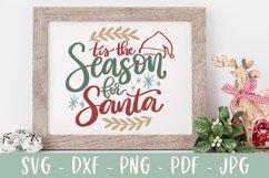 Tis The Season for Santa SVG, Christmas SVG, Hand Lettered Product Image 3