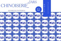 Chinoiserie Blue Jars. Watercolor Clipart Product Image 17