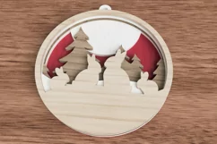 Christmas ornament laser cut file - Bunny family of 4 Product Image 2
