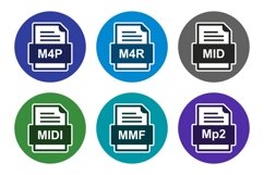 Set Of File Formats Icons Product Image 1
