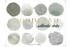 Olive Green Watercolor Circles Clipart Product Image 1