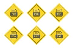Set Of File Formats Icons Product Image 1