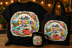 Hello Kinder Life PNG | Back to School Sublimation Design Product Image 1