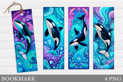 Killer Whale Bookmark Design. Whale Bookmark Sublimation Product Image 1