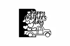 Papercut Happy Mothers Day Heart Truck Card Cover Template Product Image 2