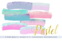 Pastel brush clip art, Watercolor brush strokes Product Image 3