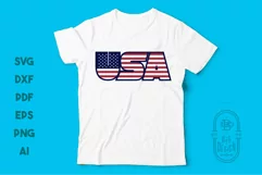 4th of July - USA Lettering SVG File/ USA Flag Product Image 2