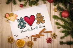 Peace Love Christmas Sublimation Design PNG Product Image 5