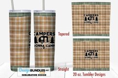 Campers Gonna Camp Tumbler PNG | 20 oz. Tumbler Wrap | Plaid Product Image 1