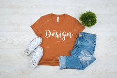 Bella Canvas Mockup 3001 Heather Autumn T-shirt Unisex Tee Product Image 1