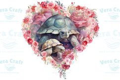 Watercolor Mom and Baby Exotic Animals in Carnations Wreath Product Image 8