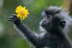 Curious Baby Monkey Background Wallpaper Product Image 1