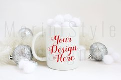 Christmas Mug mockup, Winter Coffee Mug Stock Photo 253 Product Image 1