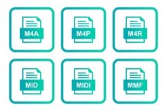 Set Of File Formats Icons Product Image 1