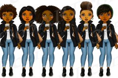 Fall Casual Wear Autumn Girls Natural Hair Planner Clipart Product Image 2