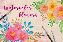 Watercolor Flowers and Leaves Product Image 1