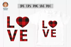Love Plaid Heart SVG vector design SVG EPS JPG PNG Product Image 1