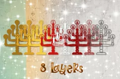 3D Candles Layered svg Scandinavian Christmas 3d Winter Product Image 2