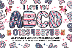 I Love You Alphabet Clip Art, i love you day letters doodle Product Image 1