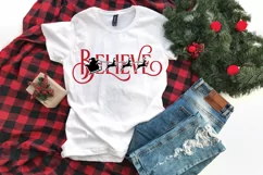 Believe SVG File - Santa and Reindeer SVG File Product Image 2