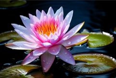 Serene water lily bloom on calm pond Product Image 1