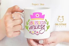 Blessed Nurse SVG, Nurse Floral Monogram SVG, Nurse Tattoo Product Image 5