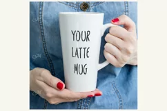 Latte Coffee Mug Photo Mock-up. PSD & JPEG Product Image 1