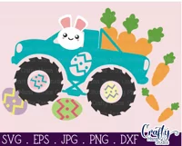 Easter Bunny Monster Truck | Kids Easter Svg Design Product Image 2