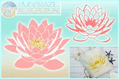 Lotus Water Lily SVG Dxf Eps Png PDF Files For Cricut Silhou Product Image 1