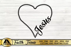 Jesus SVG PNG EPS DXF Floral Heart SVG Monogram SVG Cut file Product Image 7
