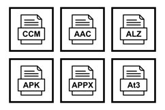 Set Of File Formats Icons Product Image 1
