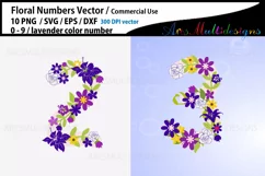 Floral Number SVG / Lavender Floral numbers Product Image 4