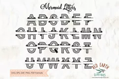 Mermaid Split letters in SVG,DXF,PNG,EPS,PDF formats Product Image 1