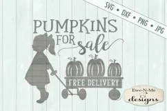 Pumpkins for Sale Girl Wagon SVG DXF Files Product Image 2