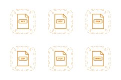 Set Of File Formats Icons Product Image 1
