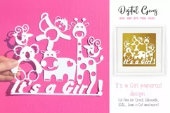 It's a Girl paper cut design SVG / DXF / EPS / PNG files Product Image 1